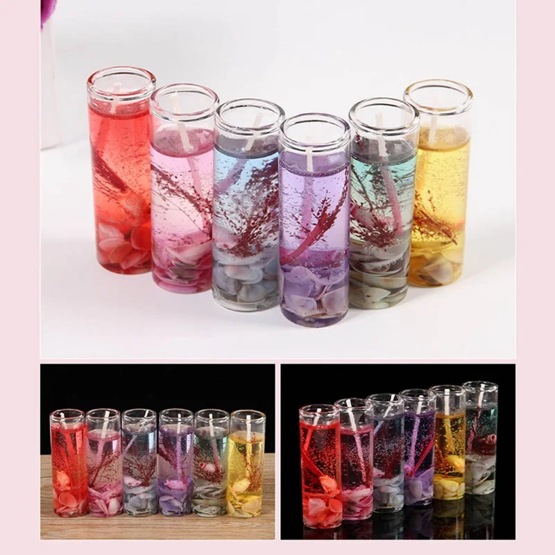 12pcs/set Color Random Marine Crystal Jelly Candles Gel Wax Candle