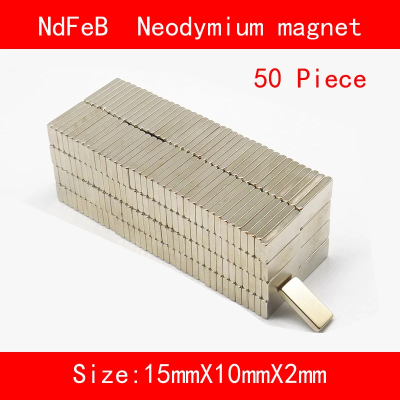 

50PCS 15*10*2mm 10*10*3mm n35 Rare Earth strong permanent NdFeB Neodymium Magnet