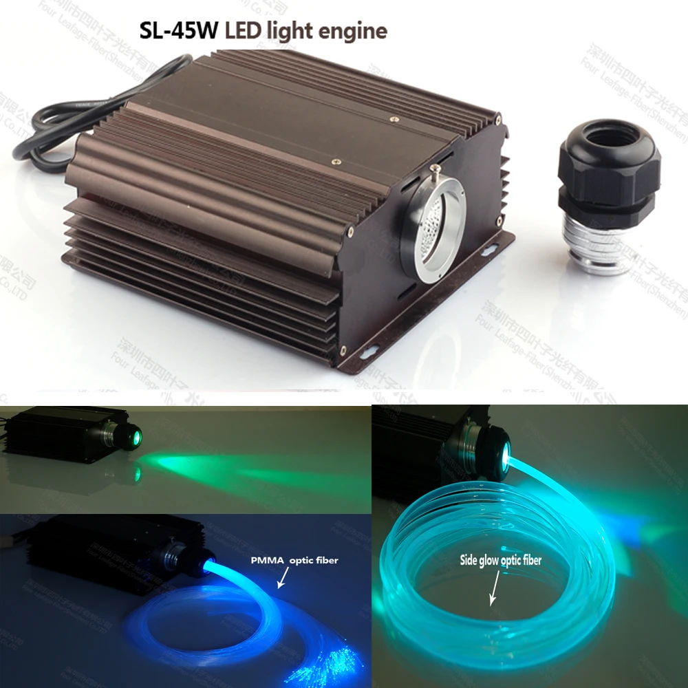 Супер яркость 45 Вт LED оптическое волокно свет двигатель с RGB ИК 24key rf 20key дистанционный пульт