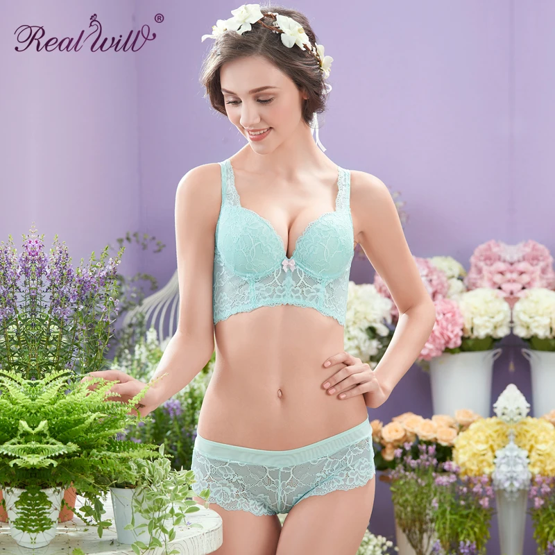 Realwill Fresh Design Green Adjustable Bra and Transparent Underwear
