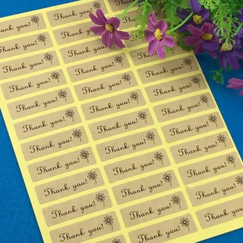 

Fashion kraft 5000PCS/Lot 4.5x1.3 rectangle Printed above"Thank You" Sticker Labels Adhesive Stickers DIY For Box/gift/envelope