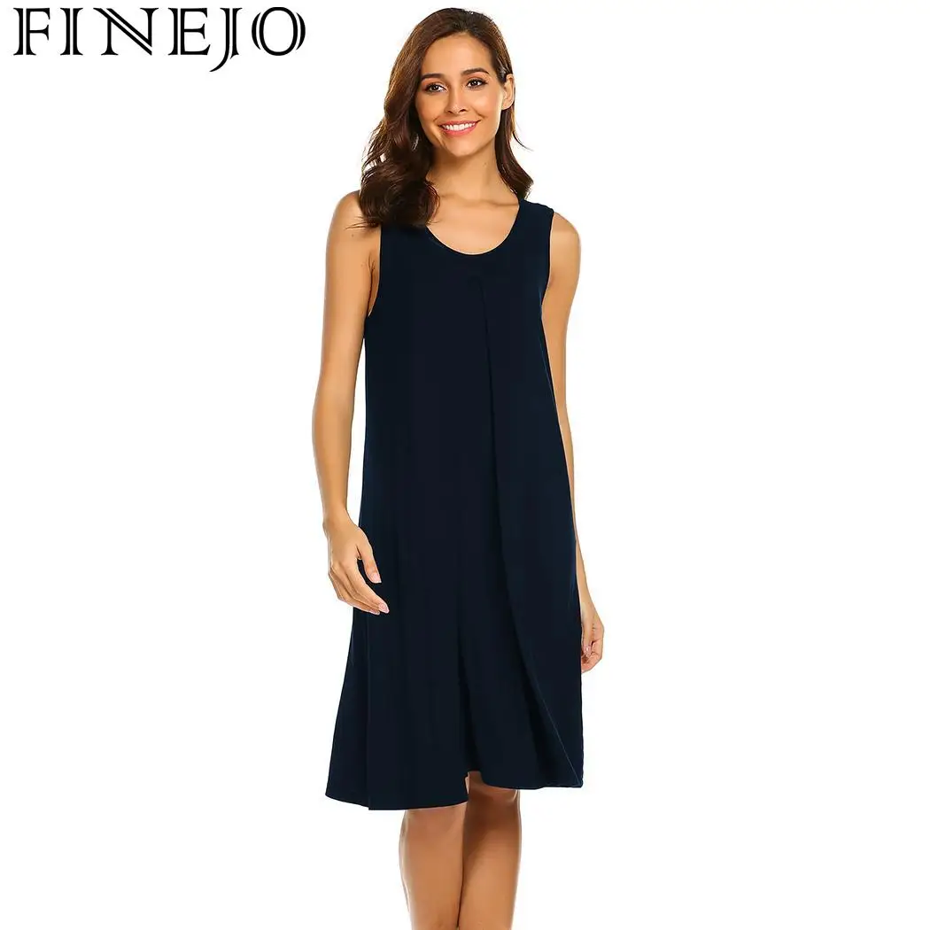 

Neck Nightgown O Sleeveless Loose Nursing Breastfeeding Dress Women Sleepwear