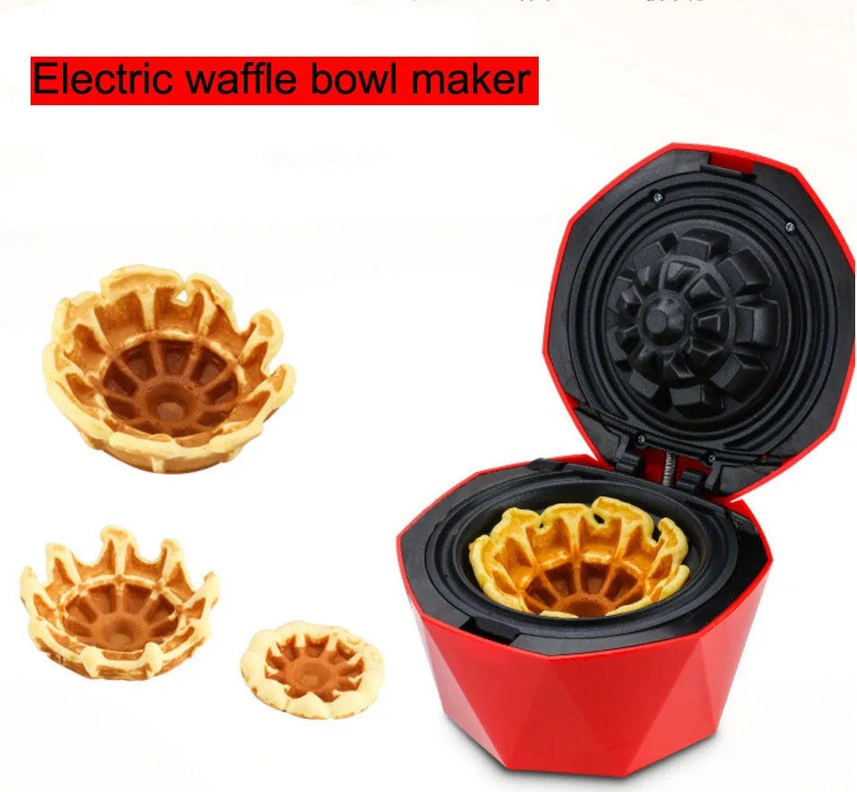 electric waffle bowl maker red Waffle Maker Multi function Breakfast