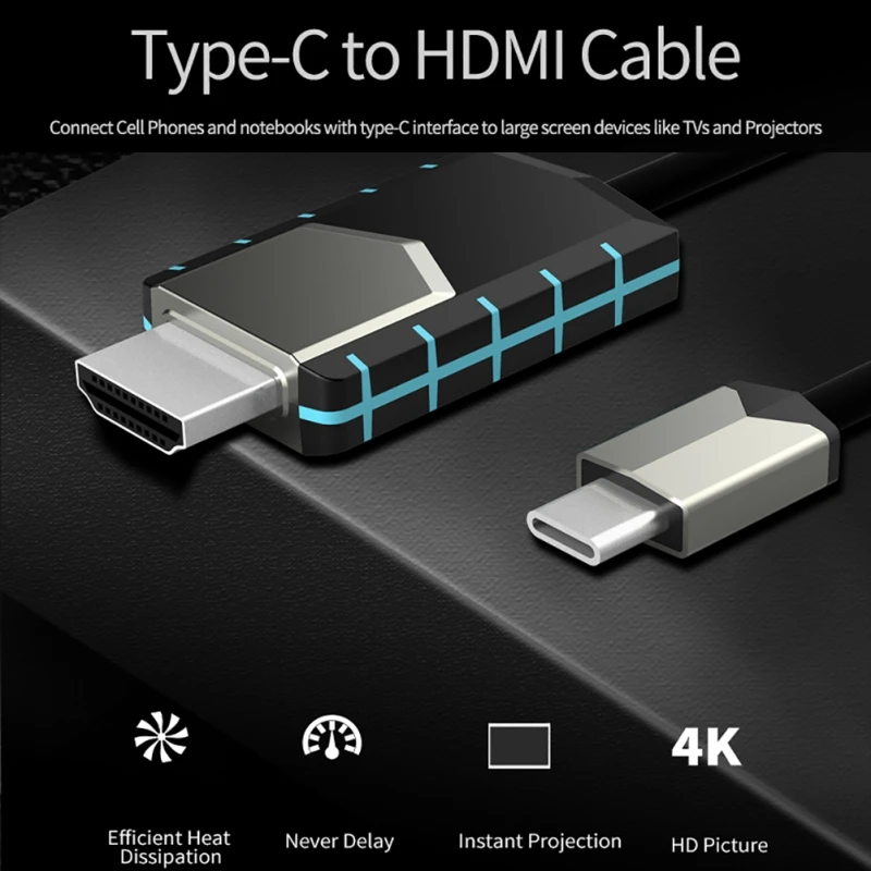 Тип-c к HDMI Беспроводной экранный преобразователь 4 к высокой четкости разъем-и-игровой адаптер Разъем для проектор для телефона телевизионные ПК