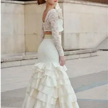 Новинка; комплект из двух предметов; платье русалки с цветочным узором для девочек на свадьбу; кружевное платье с длинными рукавами; детское платье для дня рождения; Пышное Платье; Одежда для девочек