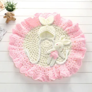 

2020 New 3pcs/set Newborn Photography Costume Suit Knitted Blanket+Hat+Little Bear Doll