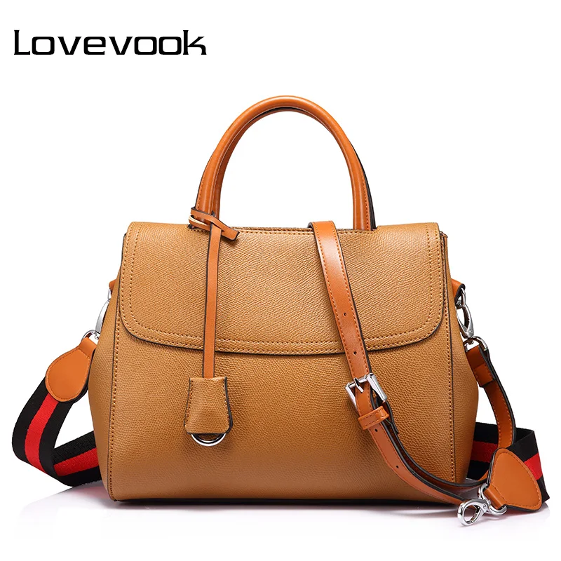 LOVEVOOK women handbag with striped wide strap shoulder crossbody bag