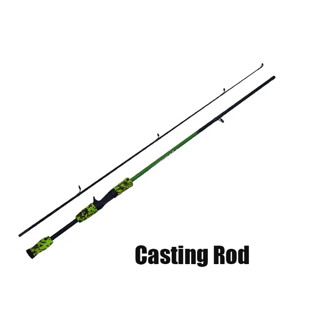 Test Carbon Fiber Camouflage Lure Casting Spinning Fishing Rod 1.8M 2