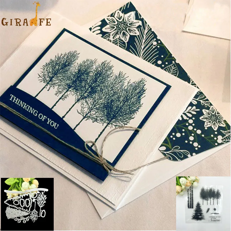 

Missing Tree Metal Cutting Dies and Clear Stamp Set DIY Scrapbooking Card Stencil Paper Handmade Album Wedding Decor new 2019