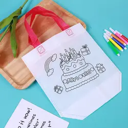 Новые Детские Цвет разукрашиваемая сумка «сделай сам» Ручная роспись холст граффити посылка подарок на день детей развивающие игрушки