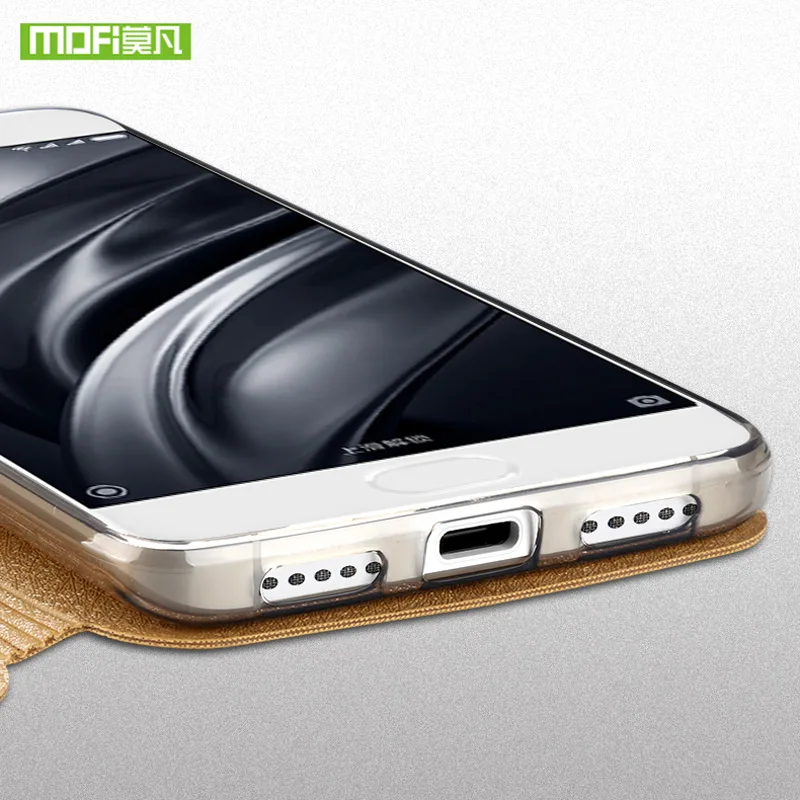 Funda Xiaomi Mi6 funda de silicona flip cuero original Mofi Xiaomi Mi 6 funda de lujo armadura mate a prueba de golpes Xiomi mi6 funda fundas