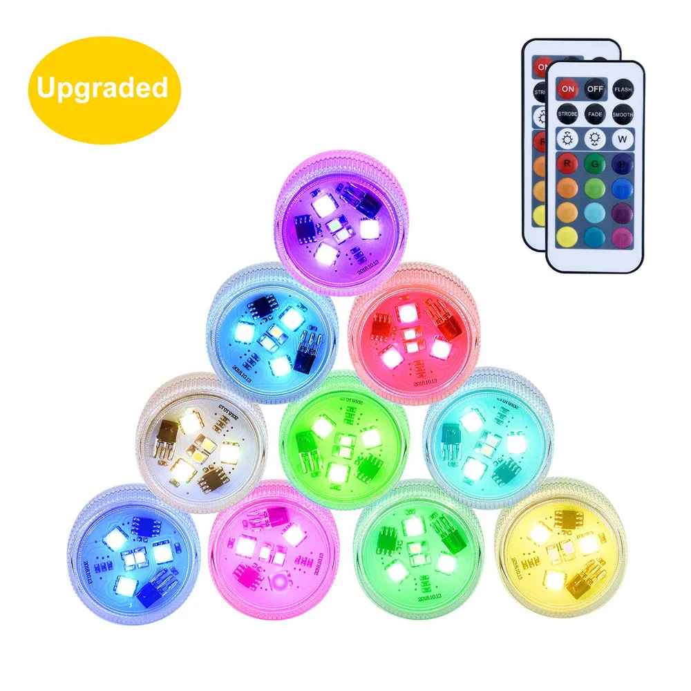 IP68 Waterproof Battery Operated Multi Color Submersible LED Underwater Light for Fish Tank Pond Swimming Pool Wedding Party | Лампы и