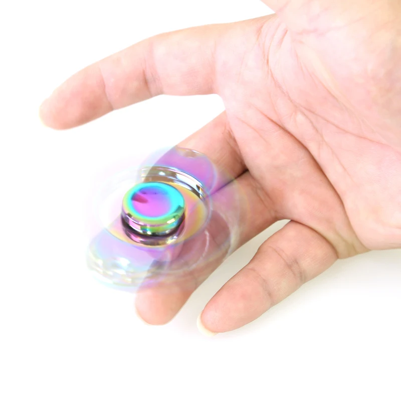 New Rainbow Hand Finger Fidget Spinner Fun Hand Game Desk Focus Toys Anxiety Stress Spinning Top Metal EDC Tri-Spinner Toy New Rainbow Hand Finger Fidget Spinner Fun Hand Game Desk Focus Toys Anxiety Stress Spinning Top Metal EDC Tri-Spinner Toy