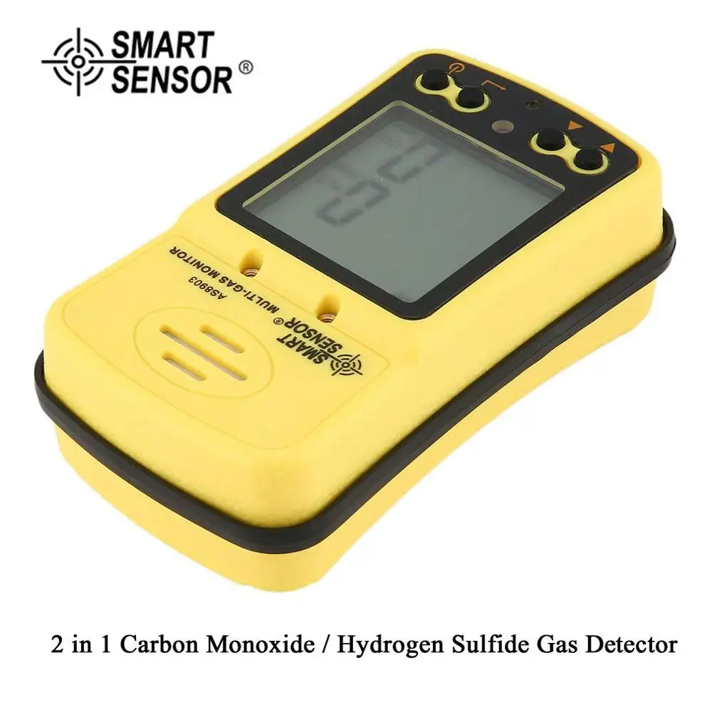 

SMART SENSOR AS8903 High Sensitive CO Gas Sensor Monitor LCD Display 2 in 1 Carbon Monoxide / Hydrogen Sulfide Gas Detector
