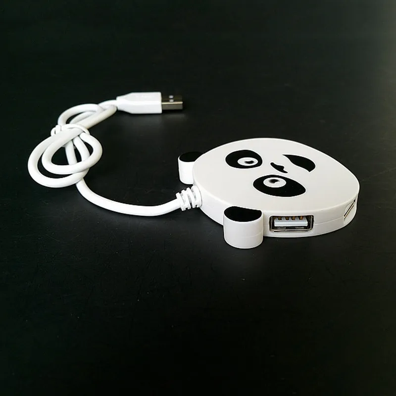 Panda 4 Ports USB 2.0 Hub USB  LED High Speed USB HUB Portable  for Apple Macbook Air Laptop PC Tablet OTG USB Hub Splitter