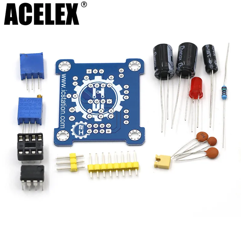 

Adjustable NE555 Pulse Frequency Adjustable Module Duty Cycle Module Square Wave Signal Generator DIY Kit Board