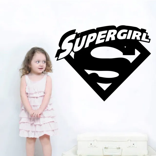 superheroes supergirl logo with cool initial wall sticker vinyl wall