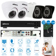 KKmoon 4CH AHD 1080 P CCTV DVR 4 шт. 3,6 мм Ночное видение в помещении и на открытом воздухе безопасности Камера 1200TVL Камера комплект видеонаблюдения 1 ТБ