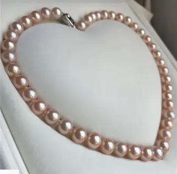 

elegant 12-15mm round pink pearl necklace 18inch