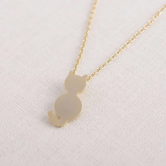 Golden Cute Cat Necklace