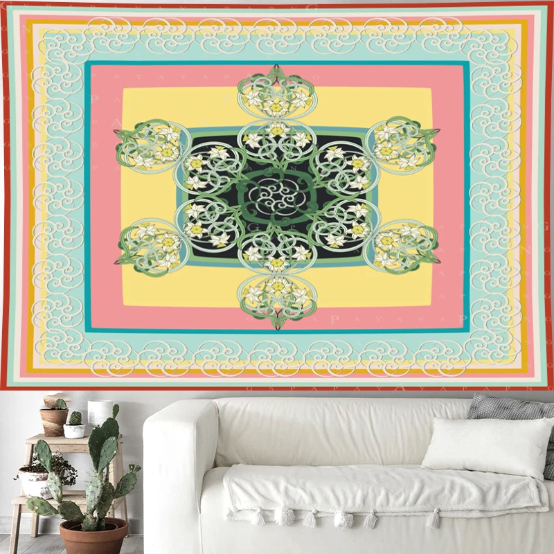 Nordic Style Classical macrame Pattern yellowTapestry Vintage Style bohemian flower Wall Hanging home decor Beach Mat Nordic Style Classical macrame Pattern yellowTapestry Vintage Style bohemian flower Wall Hanging home decor Beach Mat