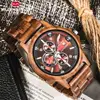 Wooden Men's Watches Casual Fashion Stylish Wooden Chronograph Quartz Watches Sport Outdoor Military Watch Gift for Man ► Photo 3/6