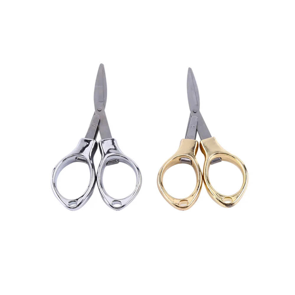 WALFRONT Portable Folding Scissors Mini Stainless Steel Keychain