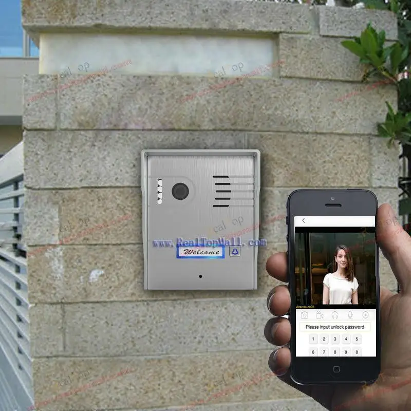 

WIFI IP VIDEO DOOR PHONE Aluminum Alloy of Silver color Two way communication with android/iOS smart phone and video recording