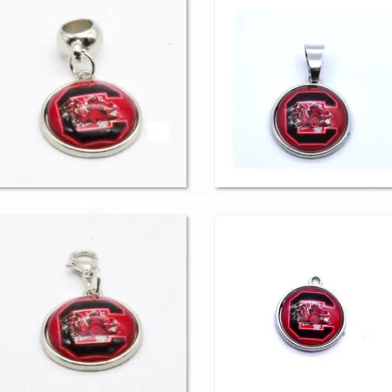 

2018 Fashion Pendant University of South Carolina NCAA Charm Big Hole Beads Pendant Fit Bracelets Necklaces Jewelry
