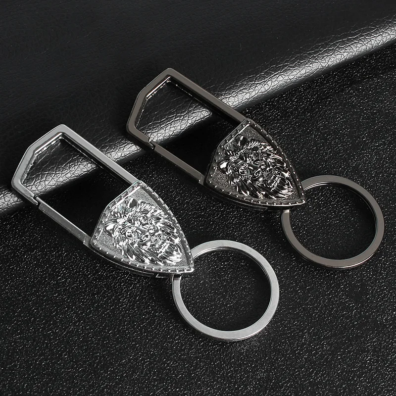 

Drop Ship Keychain Supplier The Lion Head Key Chains Jewelry Name And Logo Can Be Printed On Reverse Side Ceremony Small Gift