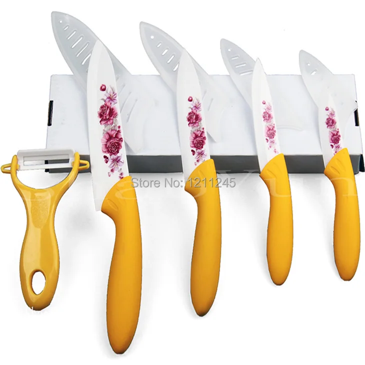 Free Shipping Ceramic Knife Set 3&quot4&quot5&quot6&quot inch + Peeler 1 colors Utility kitchen knives knife set | Дом и сад