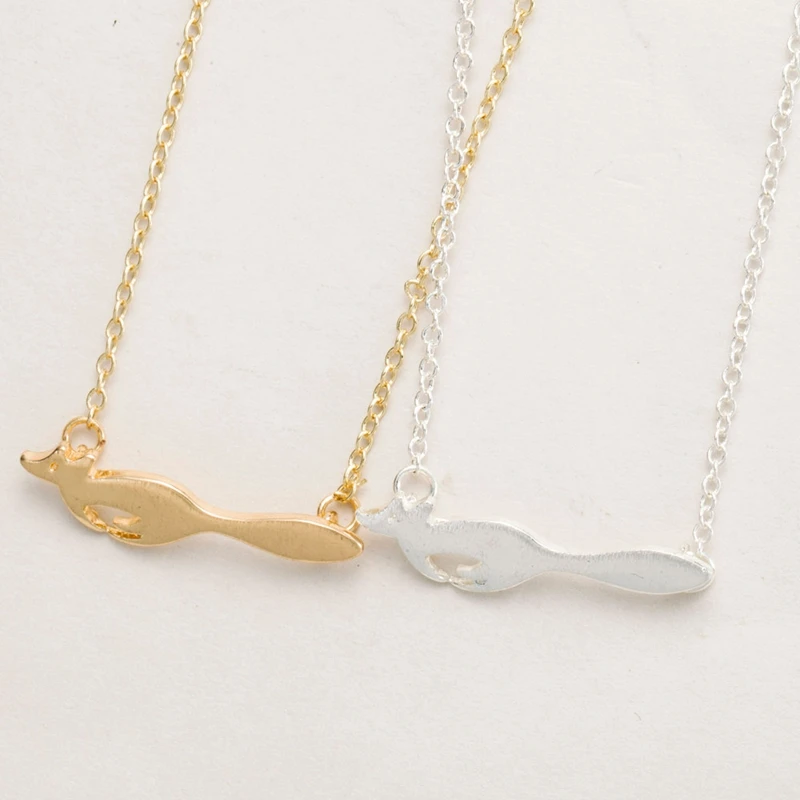 

Oly2u New Fashion Fox Necklace For Women Girl Gift Minimal Small Qute Animal Pendant Long Chain Dainty Cool Simple Jewelry
