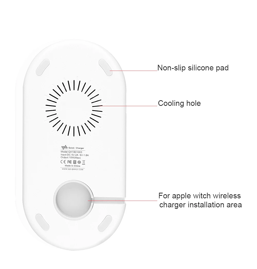 Ascromy Fast QI Wireless Charger Pad 7.5W For iWatch Apple Watch 4 3 2 iPhone XS Max XR X 8 Plus Samsung induction Charging Dock (7)