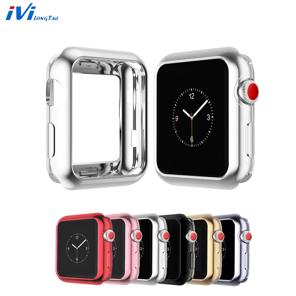 

Watch Protect Case frame Soft TPU Case Plating Cover For Apple Watch series 1/2/3 For iWatch 38 /42mm Watch Accessories