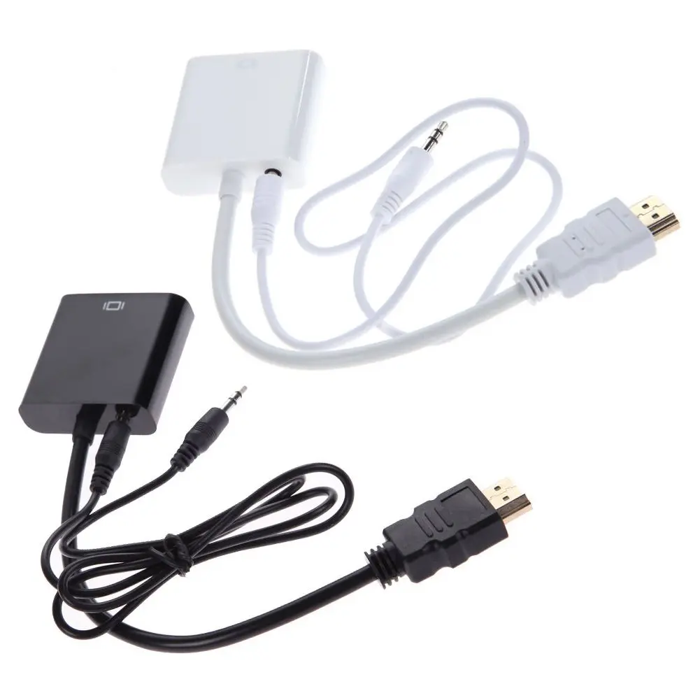 Горячая AMS-1080P Micro-HDMI/Mini HDMI/HDMI в VGA конвертер адаптер с аудио-видео кабель
