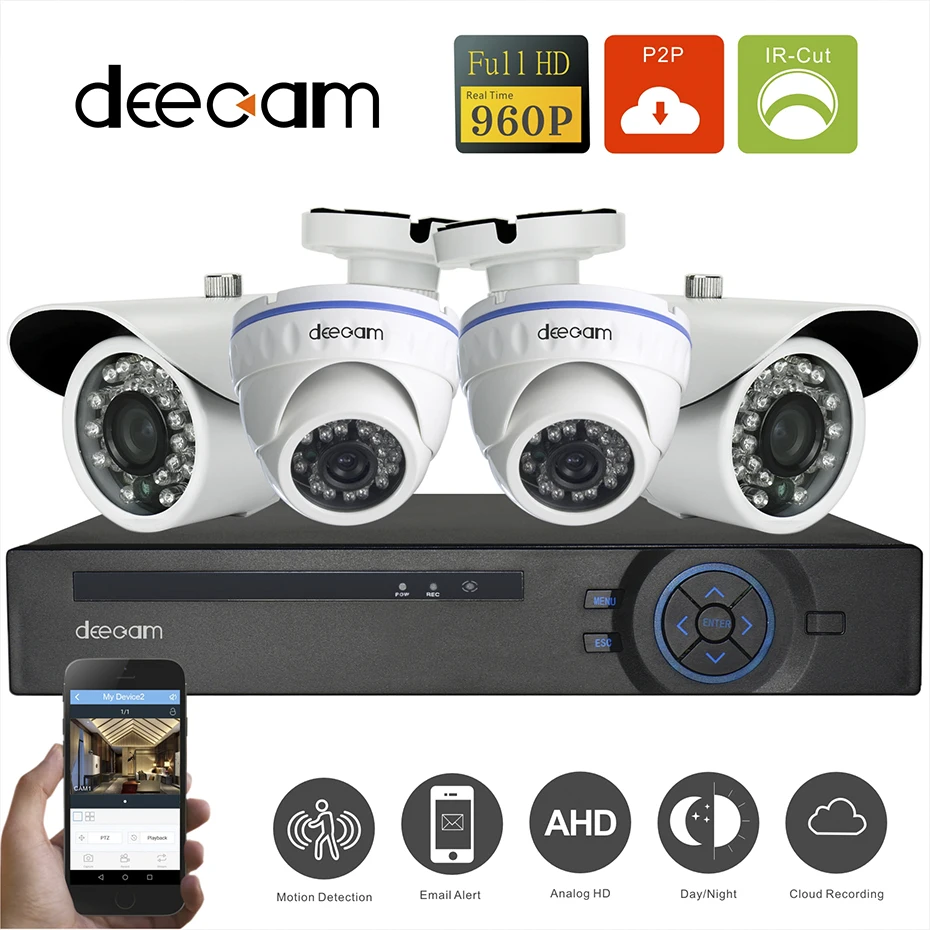 Deecam 3 in One DVR NVR Security System ADH Indoor Home Surveillance