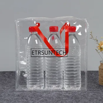

100pcs Clear Display Bags Big Transparent Gift Plastic Bag Zipper PVC Bags Handle Cosmetic Bag Beach Swim Bath Packing