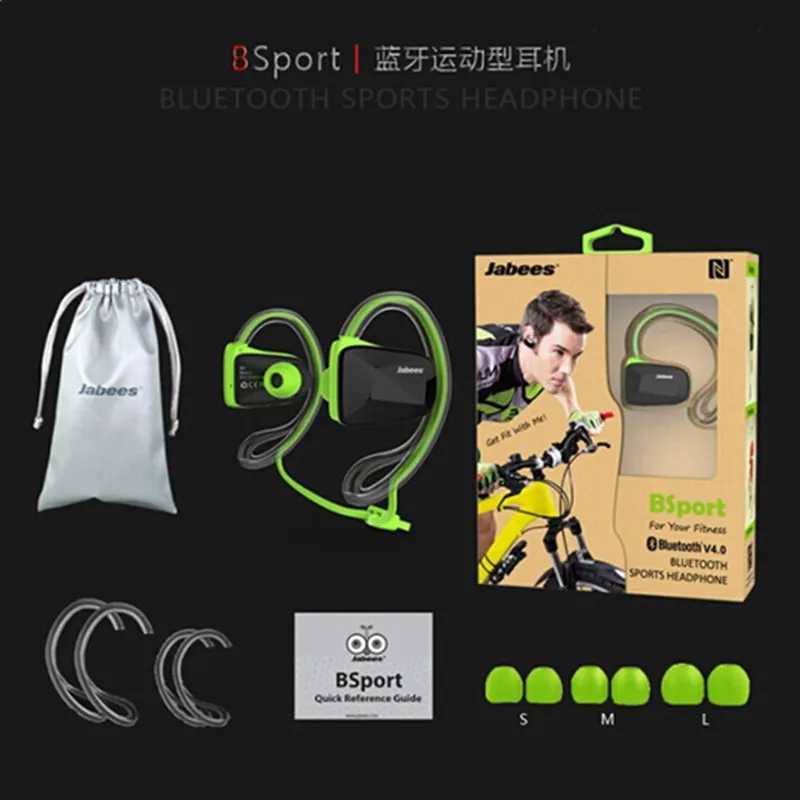 Bluetooth наушники оригинал Jabees BSport BT4.0 гарнитура беспроводные водонепроницаемые