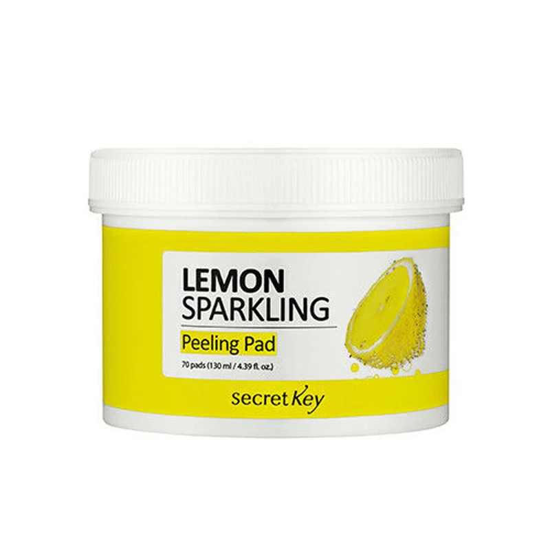 SECRET KEY лимон сверкающий пилинг-подушечка 70 шт. средство для отшелушивания кожи лица Прыщи удаление черных точек отшелушивающая корейская косметика