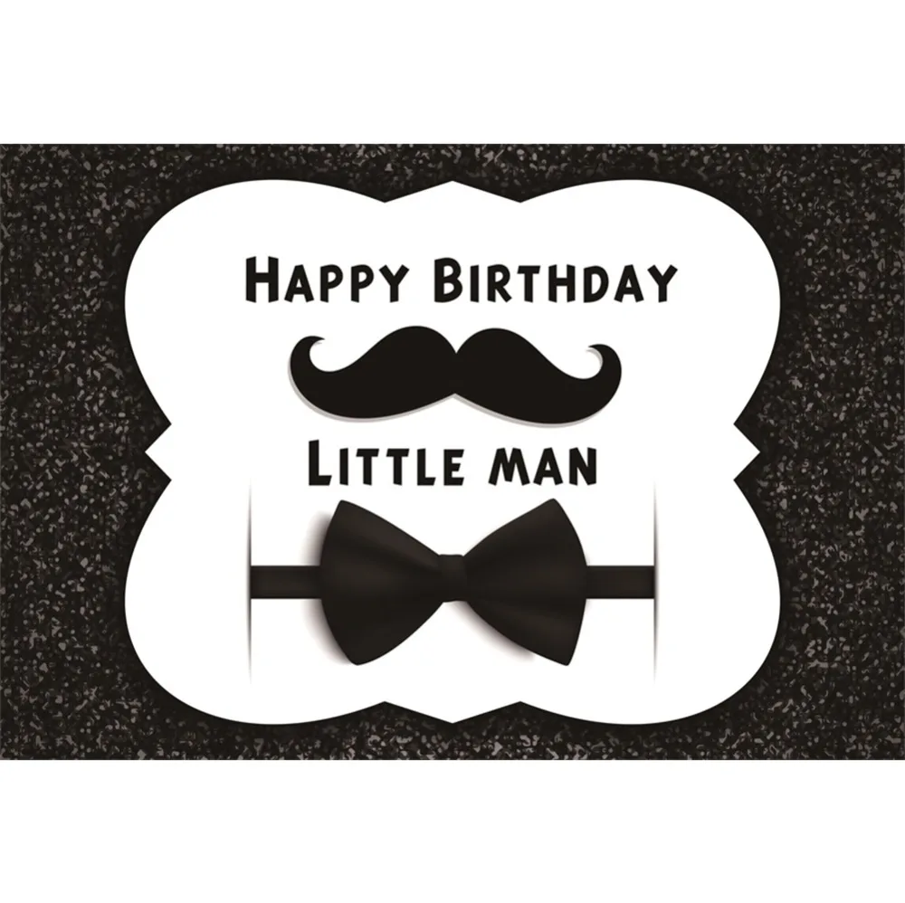 Laeacco Photo Backdrops Baby Birthday Party Little Man Beard Tie Portrait Poster Photography Background Photocall Photo Studio