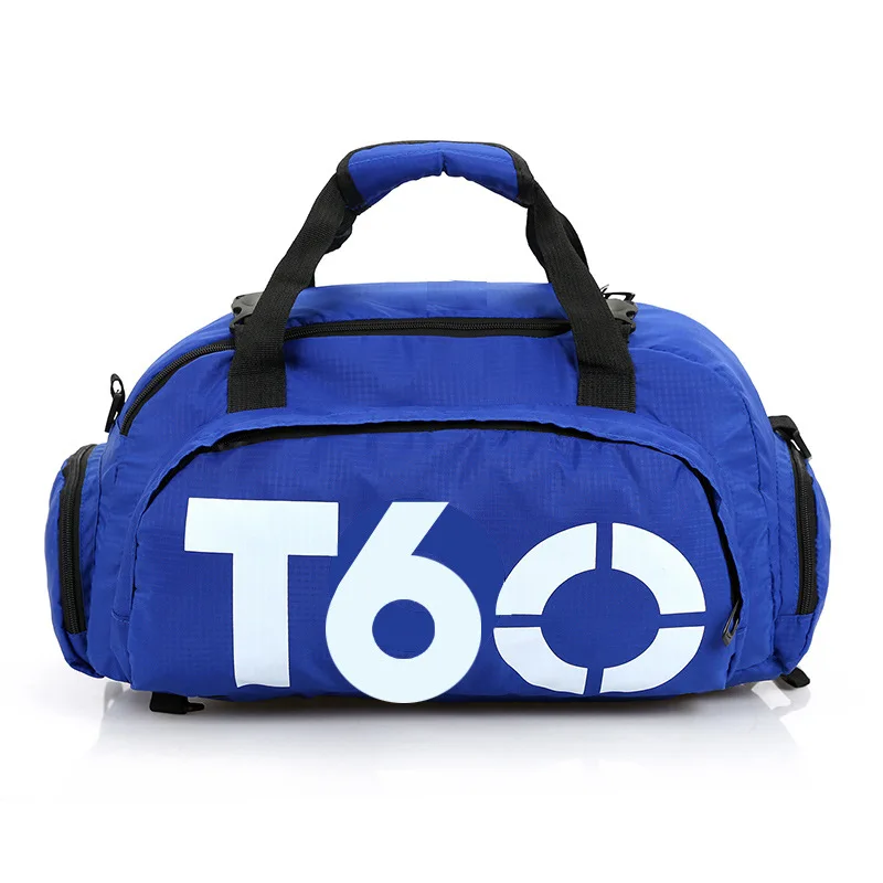 Водонепроницаемая спортивная сумка независимые туфли карман сумки из натуральной кожи многофункциональный двойной плечевой Портативный посылка Для мужчин обучение Спортивные сумки - Цвет: blue white