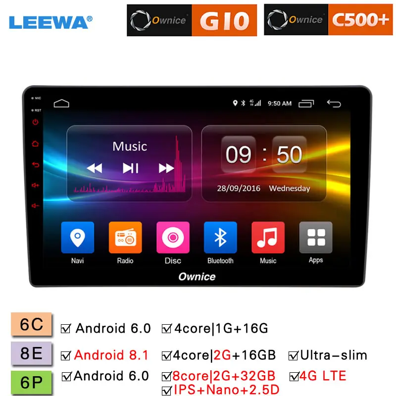 Clearance LEEWA 9" Android 8.1 8-Core/DDR3 2G/32G/Support 4G LTE Car Media Player With GPS/FM For Hyundai Azera 2006 - 2010 (1din) 0