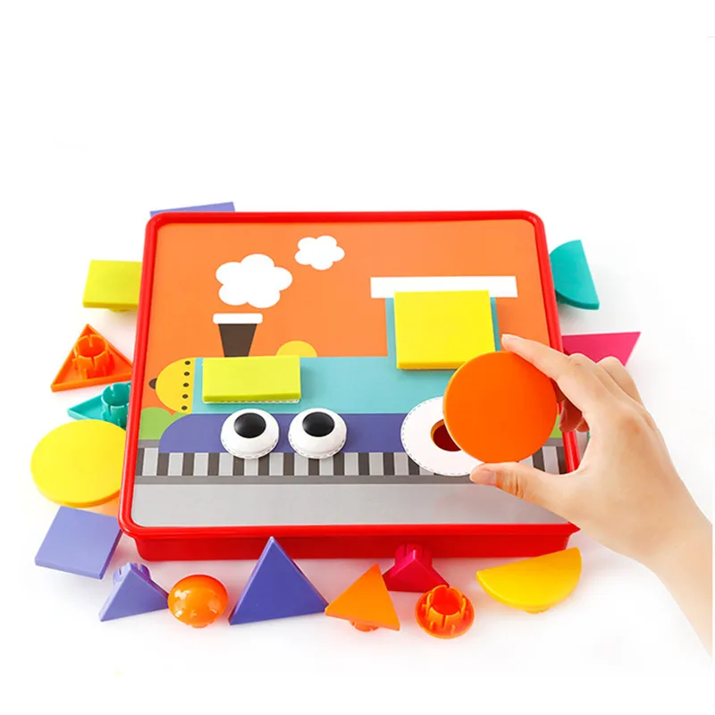 3D блоки игрушки Детские геометрическое искусство для детей обучающая игра композитная картина родитель-ребенок Взаимодействие головоломки подарок