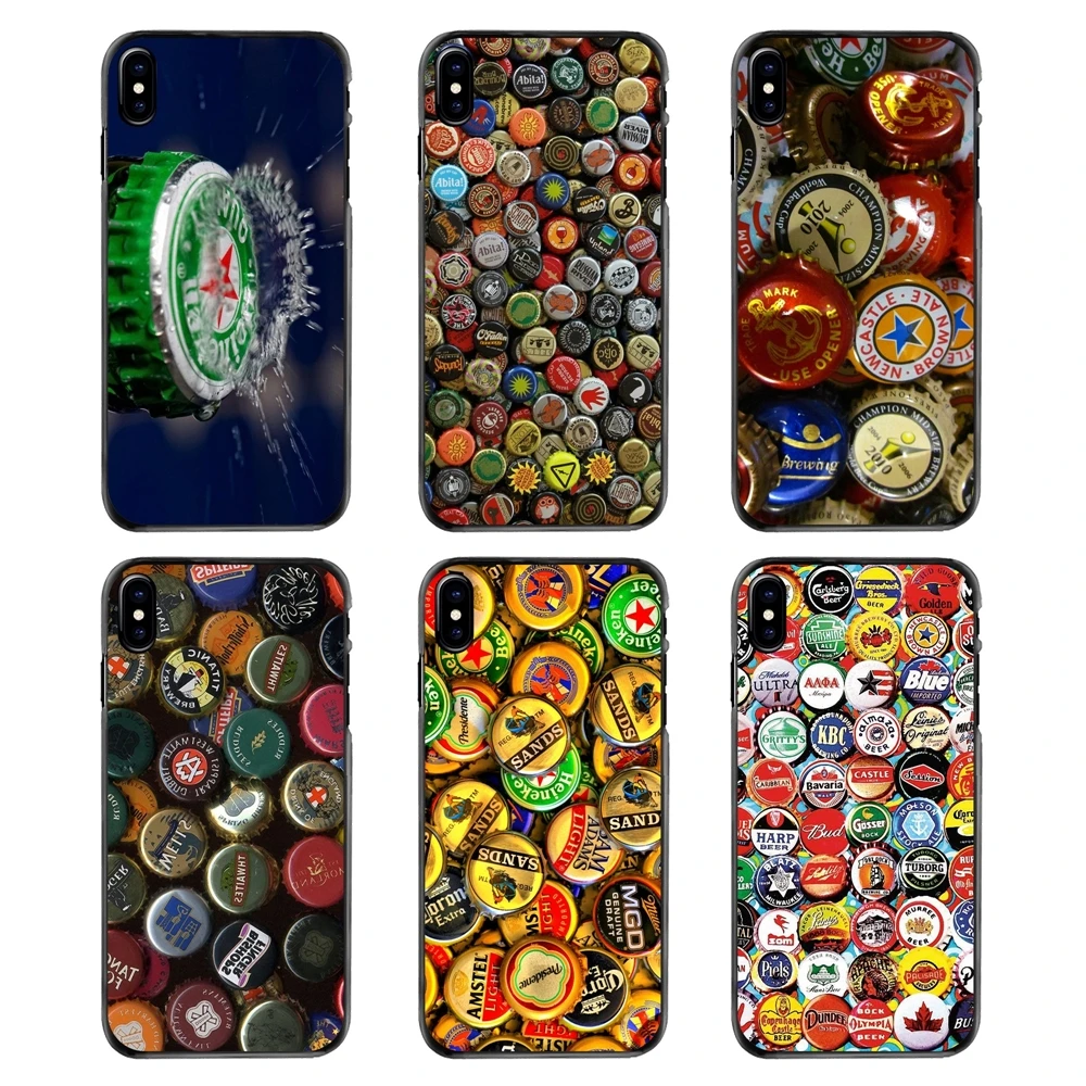 Many Beer Bottle Caps Pattern Collage Hard Phone Bag Case For Samsung Galaxy Note 2 3 4 5 S2 S3 S4 S5 MINI S6 S7 edge S9 S8 Plus |