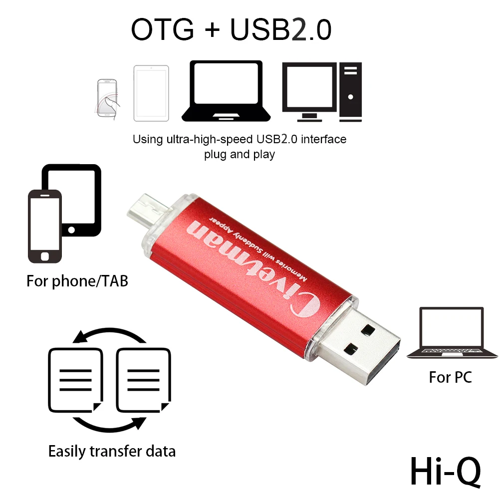 Флеш накопитель Civetman OTG USB 8 ГБ 16 32 64 2 0 двойная мини флешка 128 Pendrive для ПК и