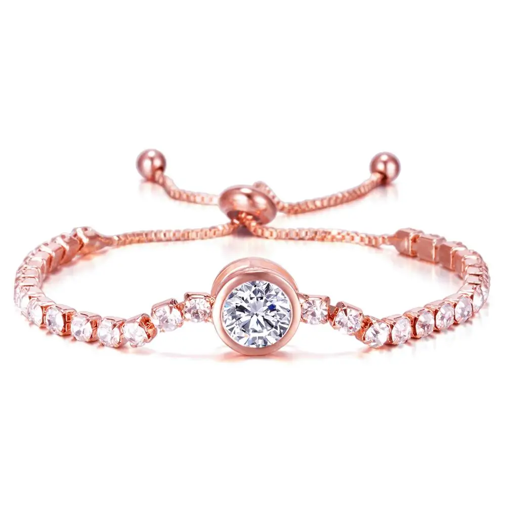 

Zircon Bride Wedding Bracelet & Bangles Luxury Round Heart Infinite 8 Charm CZ Tennis Bracelets For Women Girls Party Jewelry