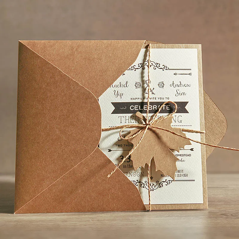  5x7 Rustic Wedding Invitations Unique Wedding Cards with Invitation Envelope - Set of 50 - 32851938048