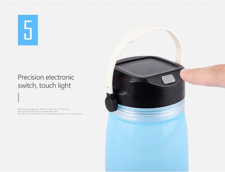 Наружная портативная Герметичная сумка для воды с солнечным зарядным светом креативная Спортивная альпинистская светящаяся чашка 3 цвета чайник