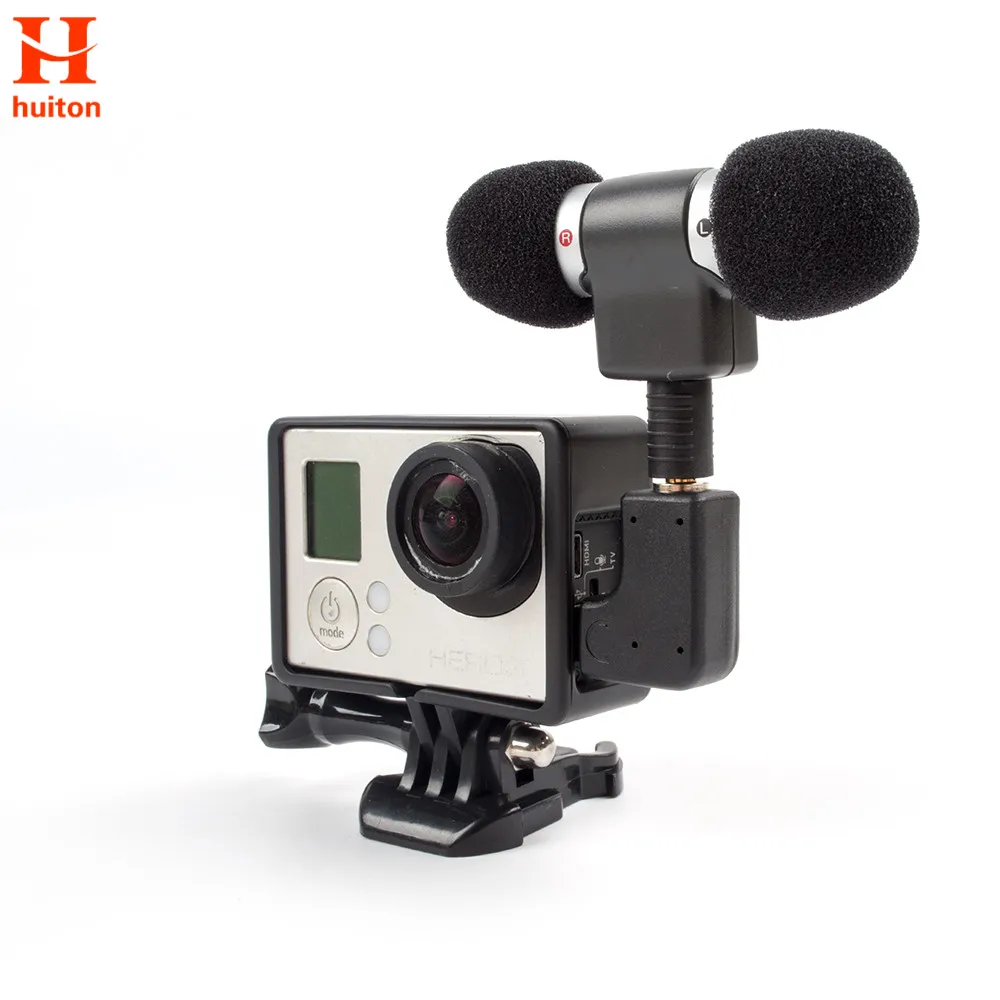 External Mini Stereo Microphone For Gopro Hero 4 3 Accessories