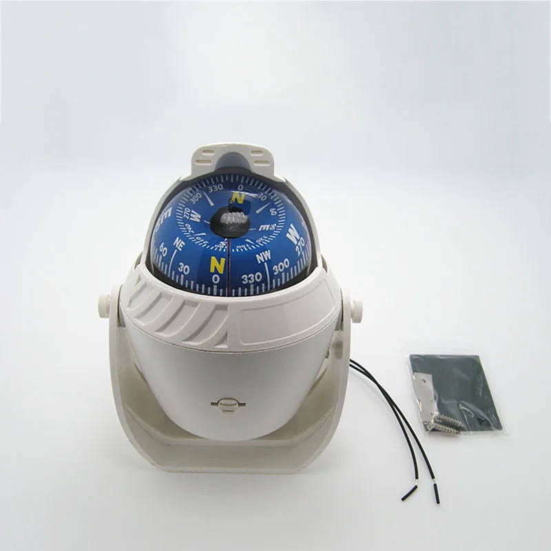 12 V морской Светодиодный светильник Компас для парусная лодка автомобильный индикатор лодки белый черный